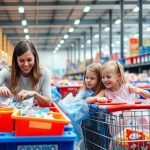 family shopping with kids